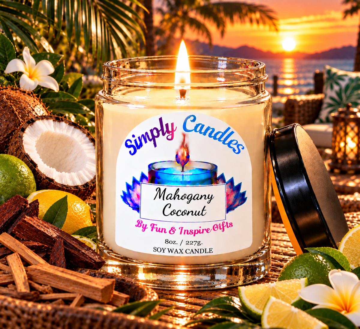 Mahogany Coconut Scented Candle