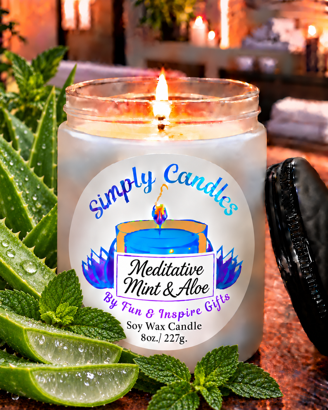 Meditative Mint and Aloe Scented Candle
