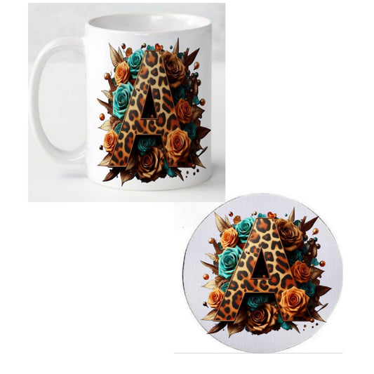 Initial A Coffee Mug & Coaster Set