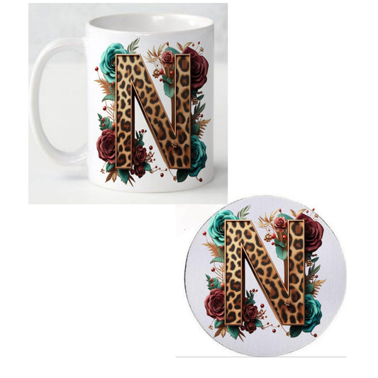 Initial N Coffee Mug & Coaster Set
