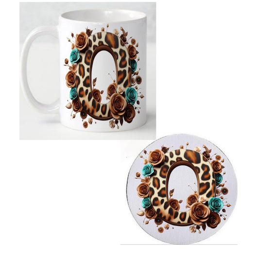 Initial O Coffee Mug & Coaster Set