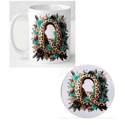 Initial Q Coffee Mug & Coaster Set