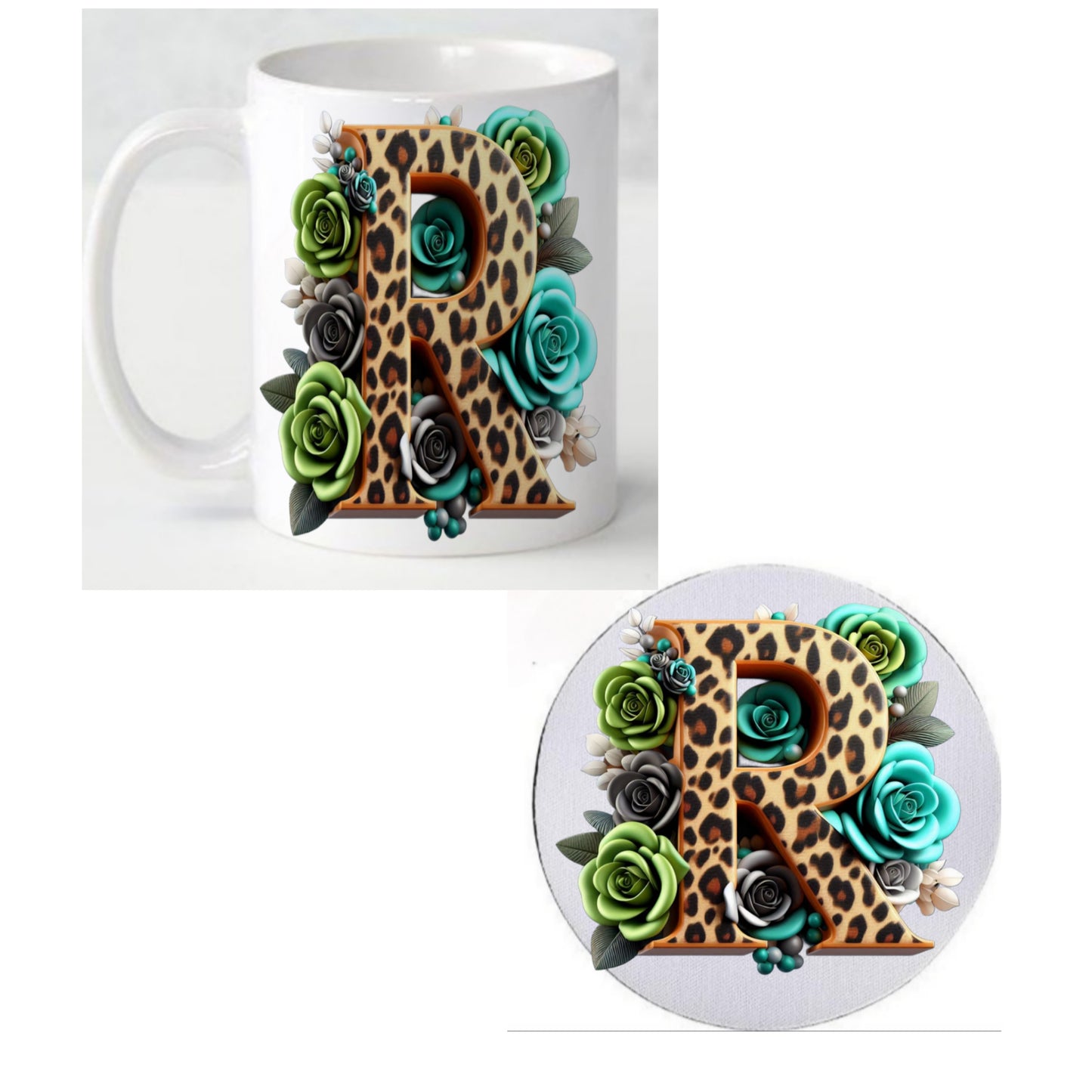 Initial R Coffee Mug & Coaster Set