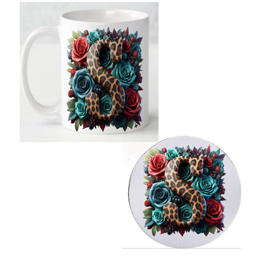 Initial S Coffee Mug & Coaster Set