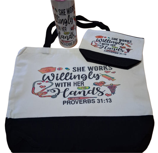 She Works Willingly With Her Hands Nurse Deluxe Gift Set