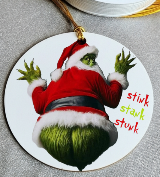 Stink...Stank...Stunk Grinch Ceramic Christmas Ornament