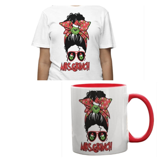 Mrs. GRINCH Tee and Coffee Mug Bundle