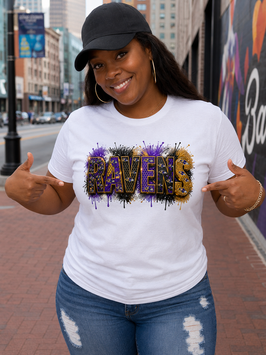 Baltimore Ravens Honeycomb Drip Tee