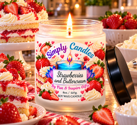 Strawberries & Buttercream Scented Candle