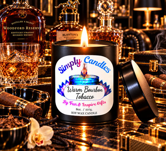 Warm Bourbon Tobacco Scented Candle