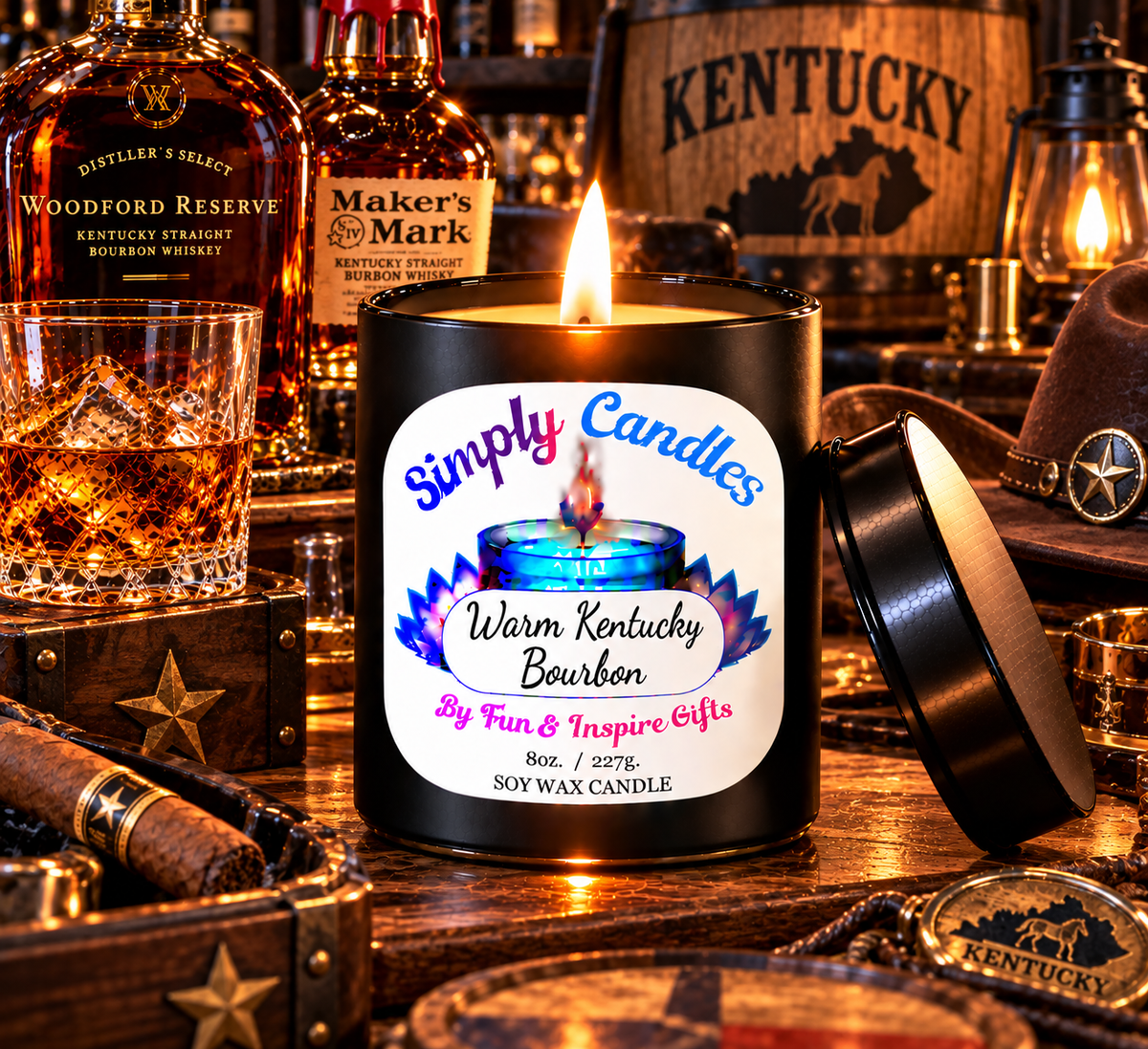 Warm Kentucky Bourbon Scented Candle
