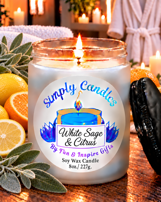 White Sage & Citrus Scented Candle