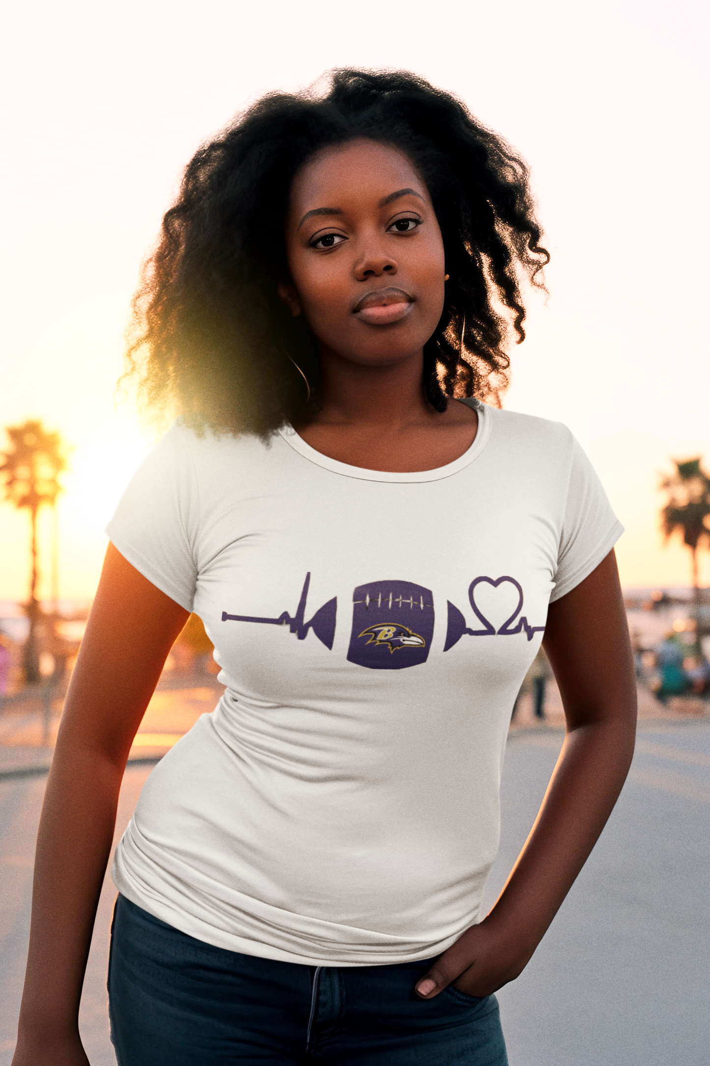 Ladies Ravens Heartbeat Tee