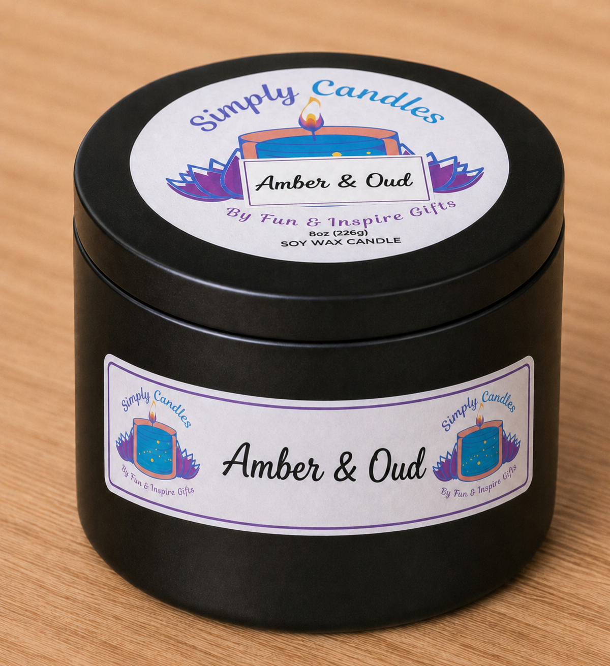 Amber & Oud Scented Candle