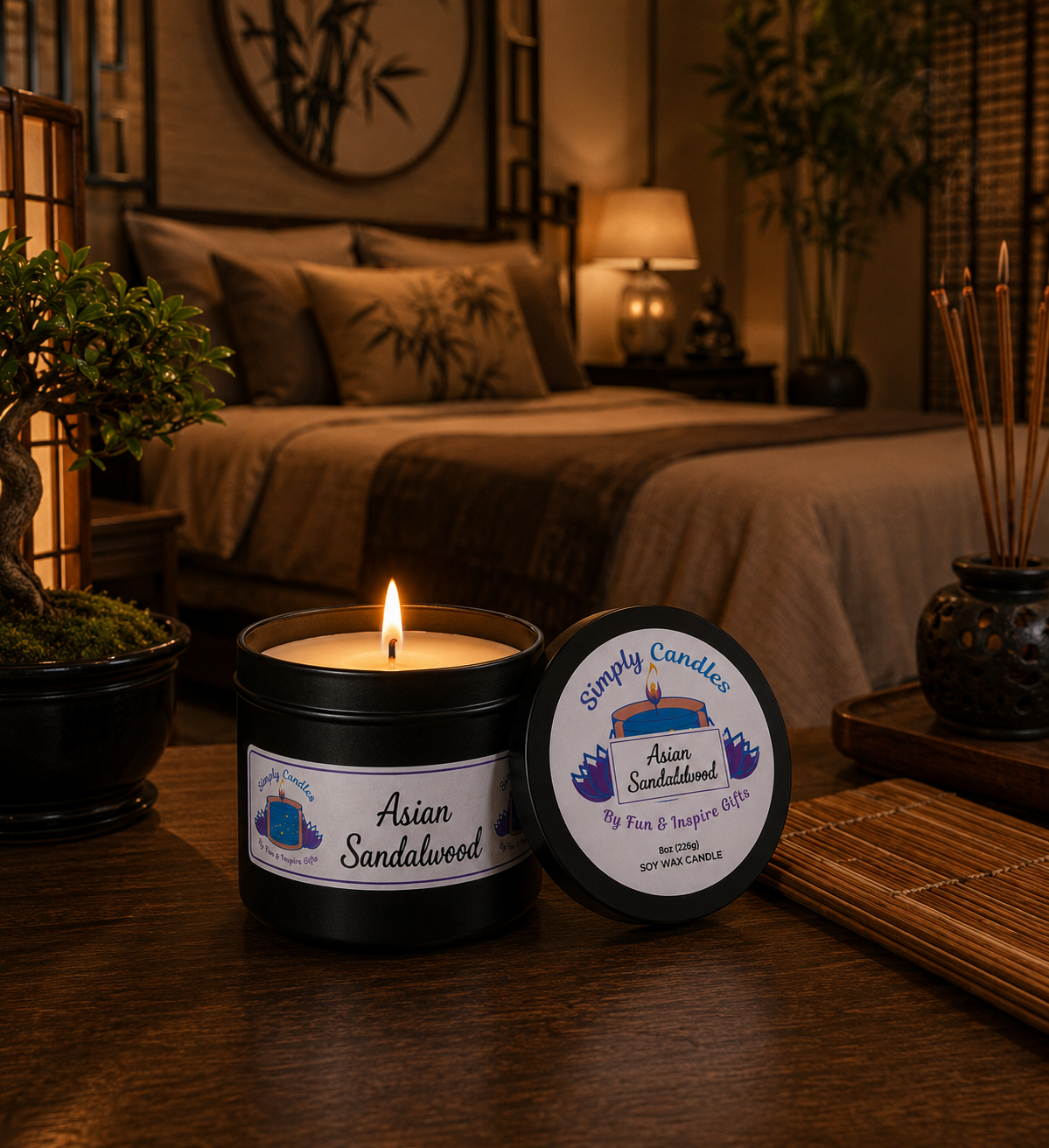 Asian Sandalwood Scented Candle