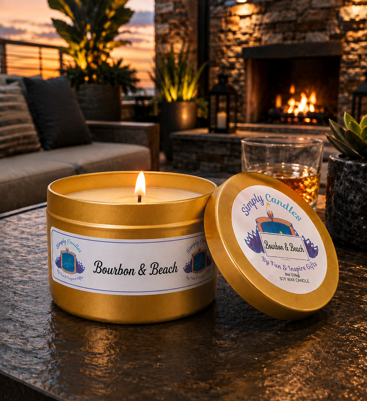 Bourbon and Beach Scented Candle