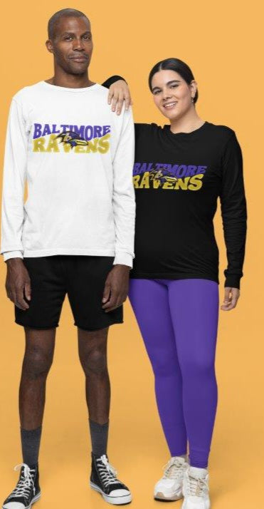 Men and Ladies Baltimore Ravens Wave Tee