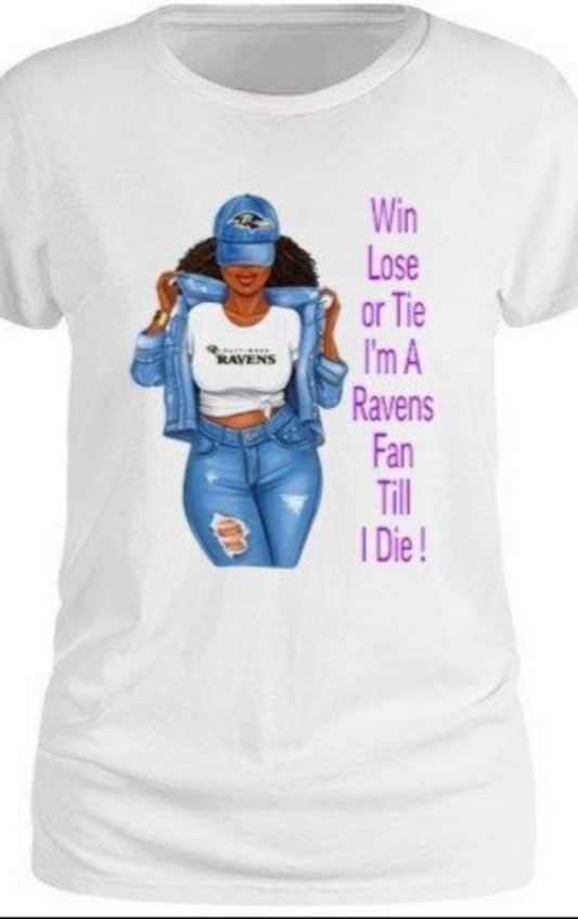 Ladies Win Lose or Tie Ravens Tee