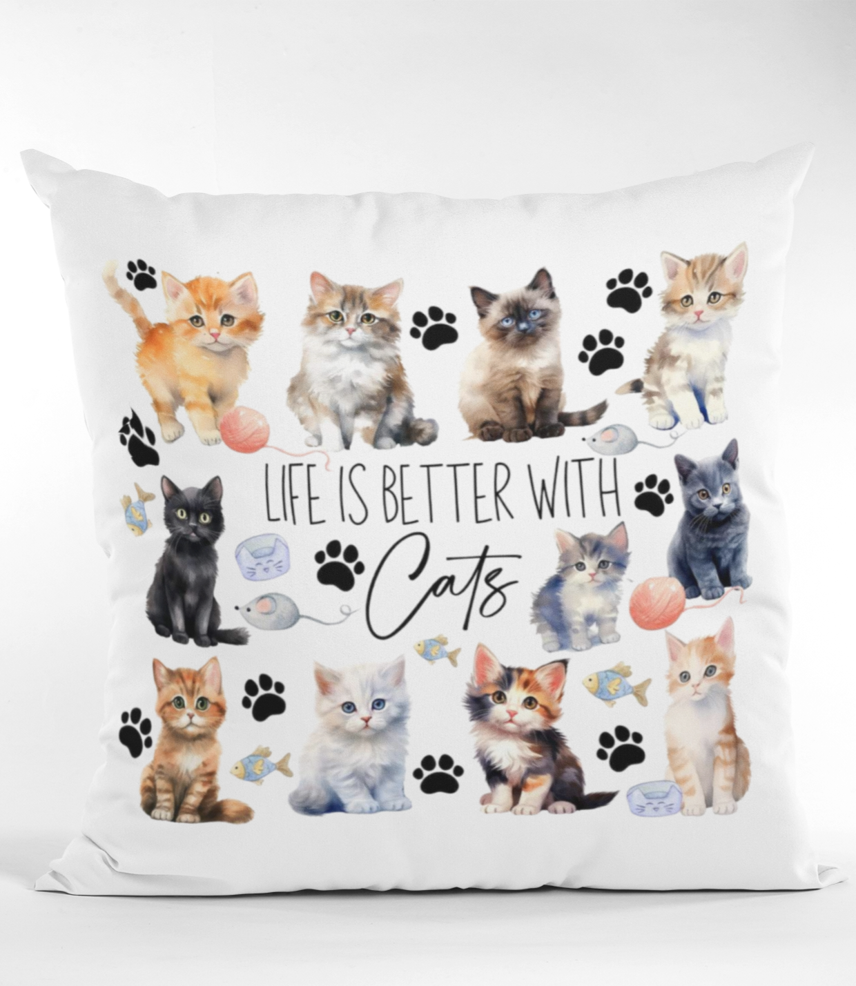 Life Is Better With Cats Accent Pillow