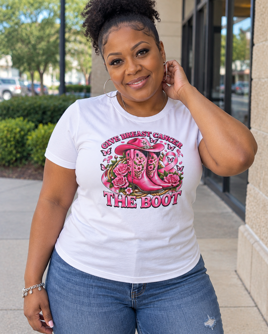 Give Breast Cancer The Boot Tee