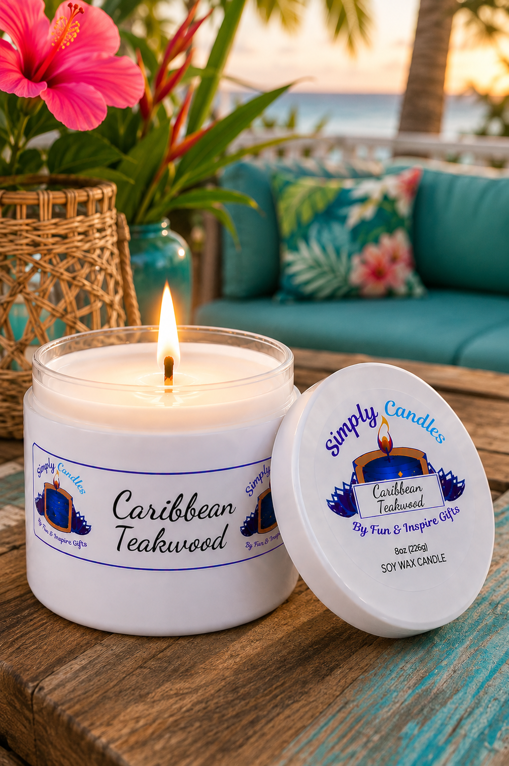 Caribbean Teakwood Scented Candle