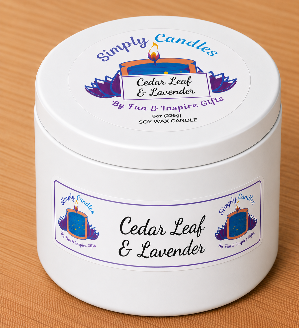 Cedar Leaf & Lavender Scented Candle