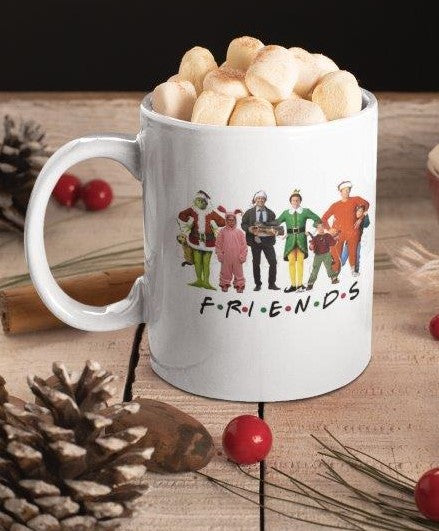 Friends Christmas Movie Character Coffee Mug