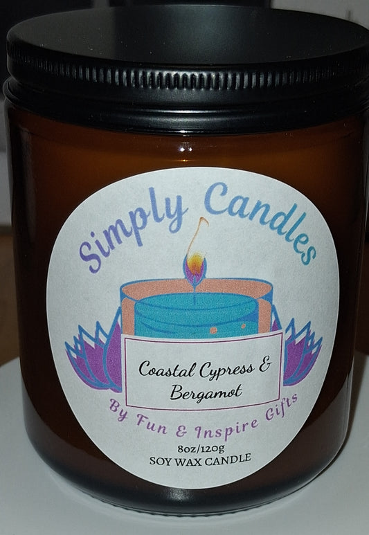 Coastal Cypress & Bergamot Scented Candle