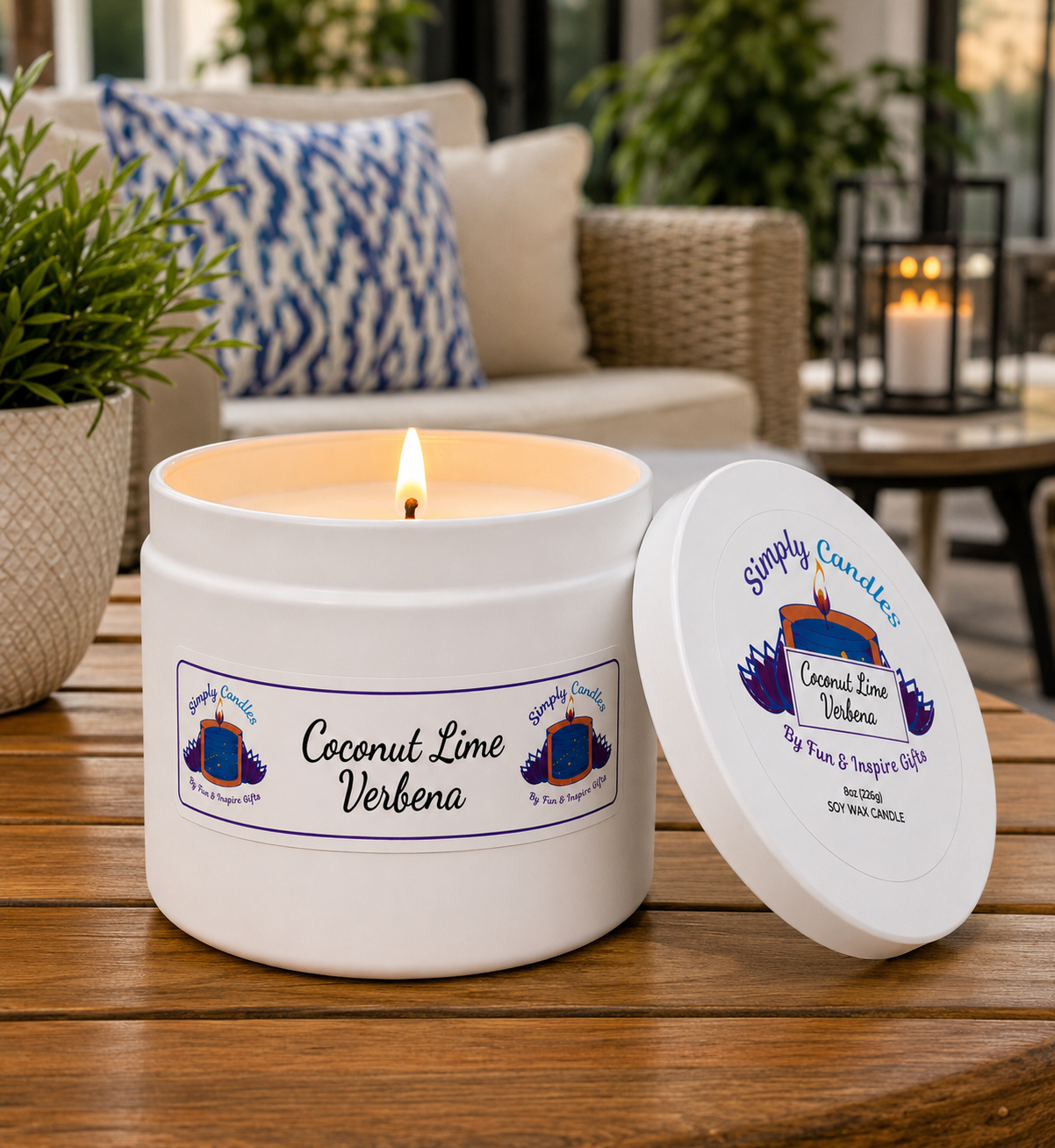 Coconut Lime Verbena Scented Candle
