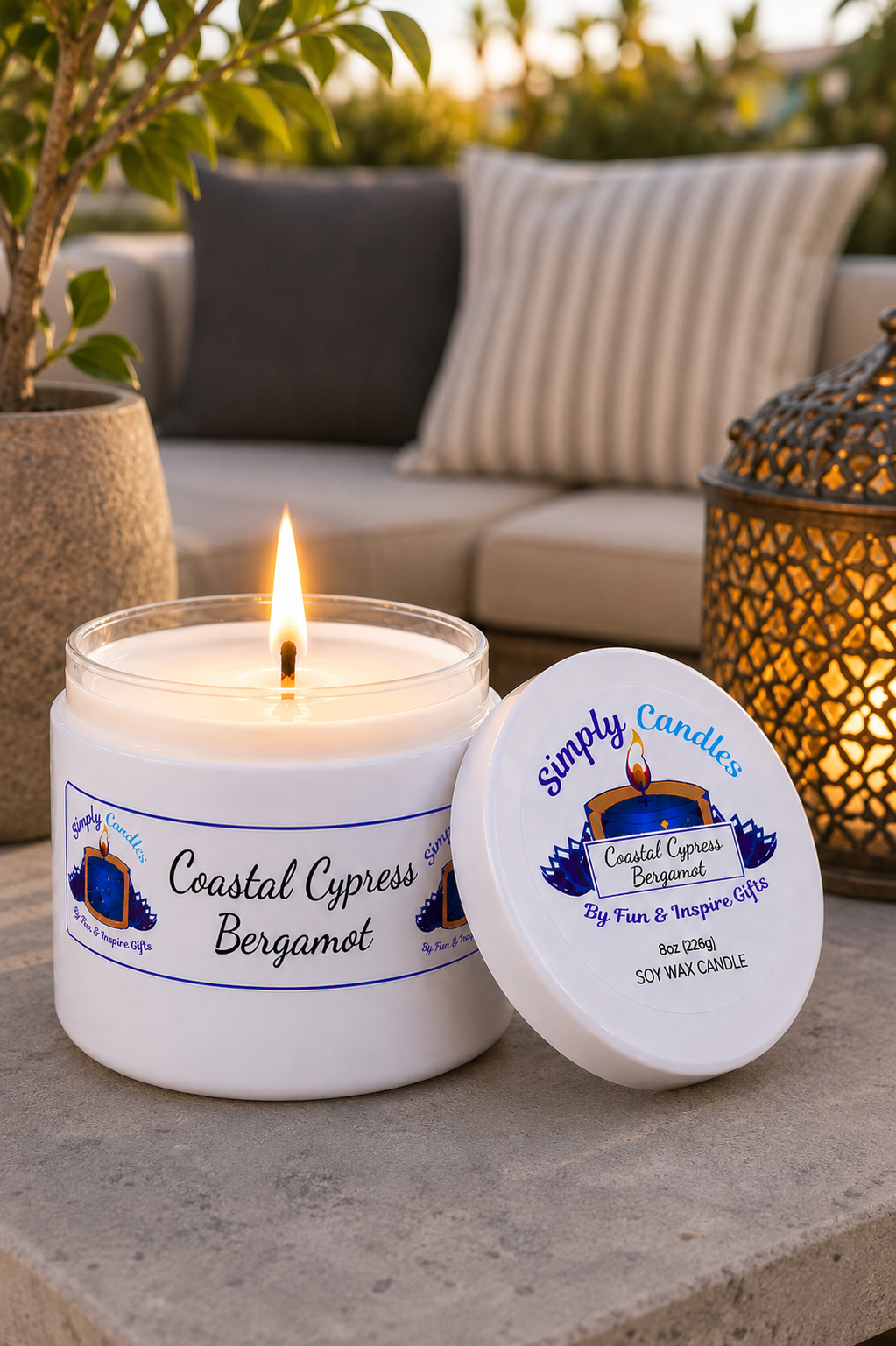 Coastal Cypress & Bergamot Scented Candle