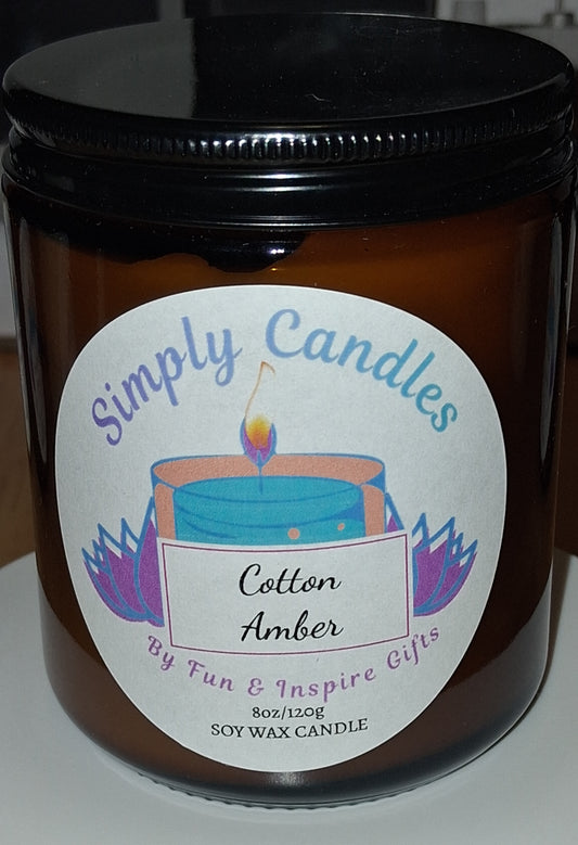 Cotton Amber Scented Candle