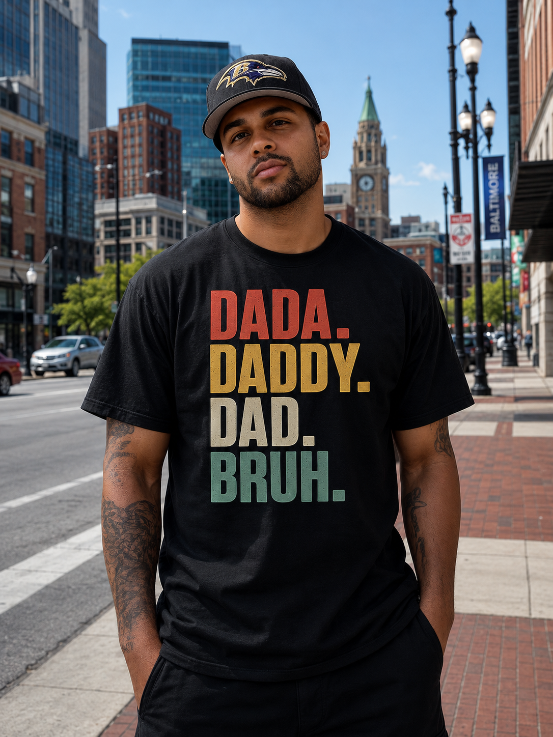 Dada. Daddy. Dad. Bruh. Tee and Coffee Mug Bundle