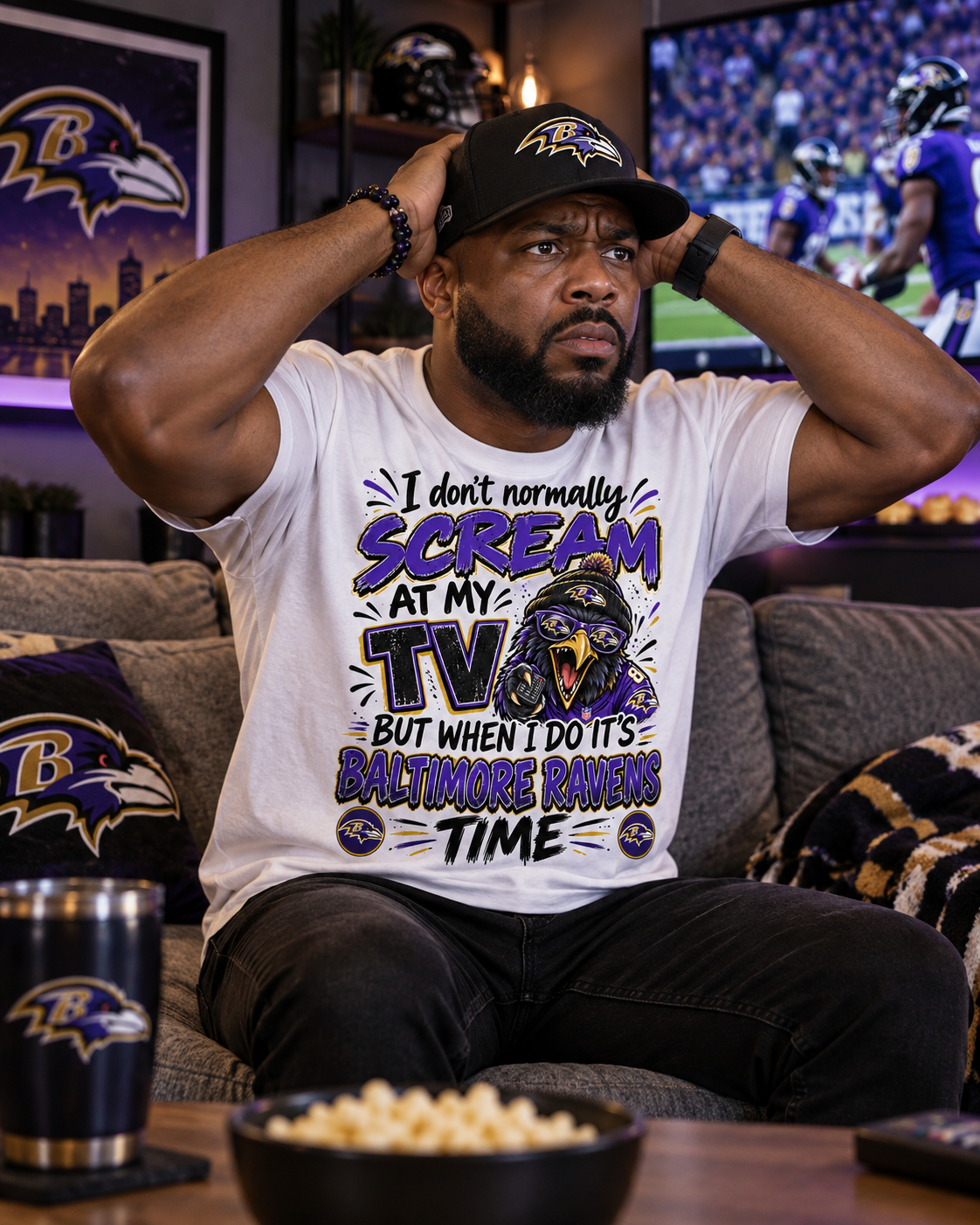 I Don't Normally Scream At My TV...But When I Do It's Baltimore Ravens Time Tee