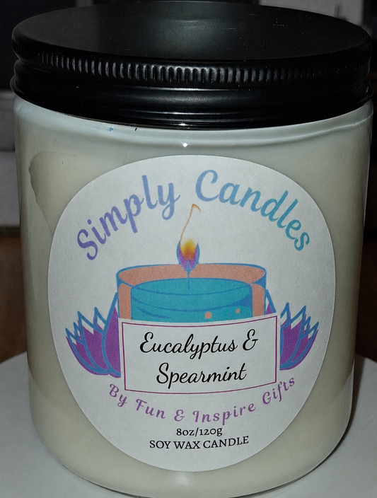 Eucalyptus & Spearmint Scented  Candle