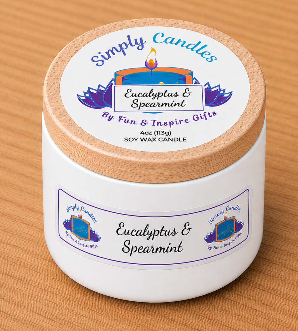 Eucalyptus & Spearmint Scented  Candle