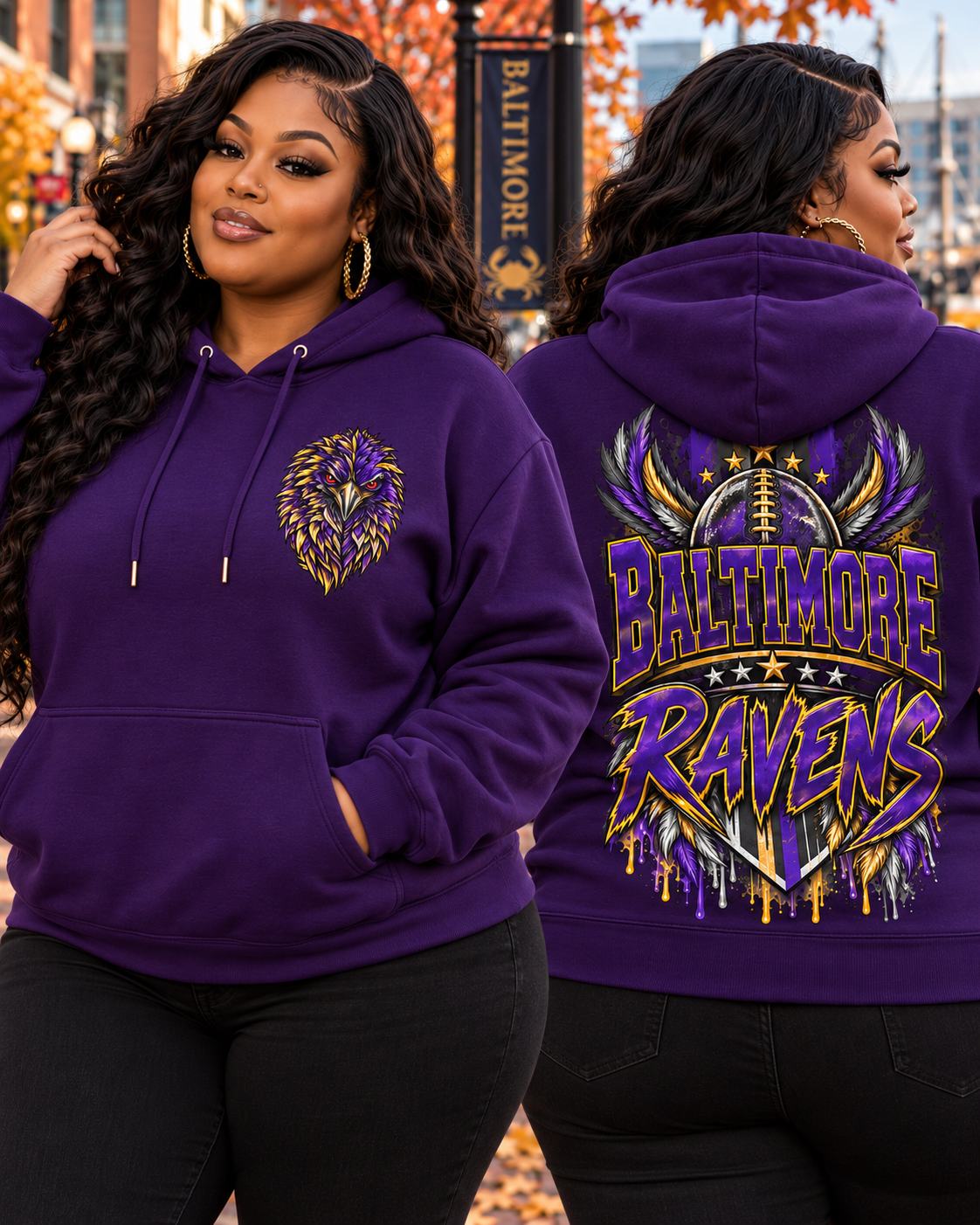 Baltimore Ravens His & Hers Fan Hoodies