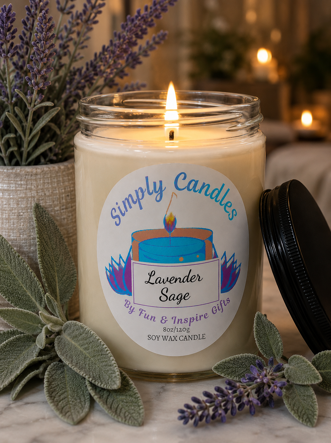 Lavender Sage Scented Candle