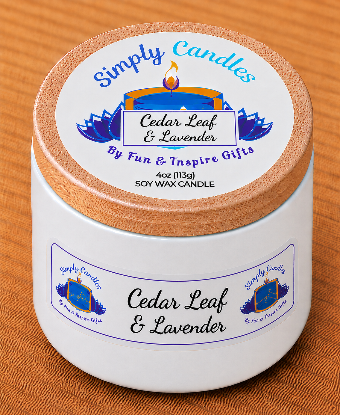 Cedar Leaf & Lavender Scented Candle