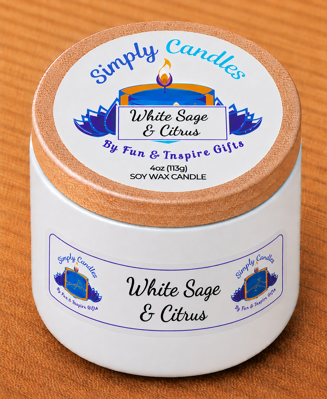 White Sage & Citrus Scented Candle