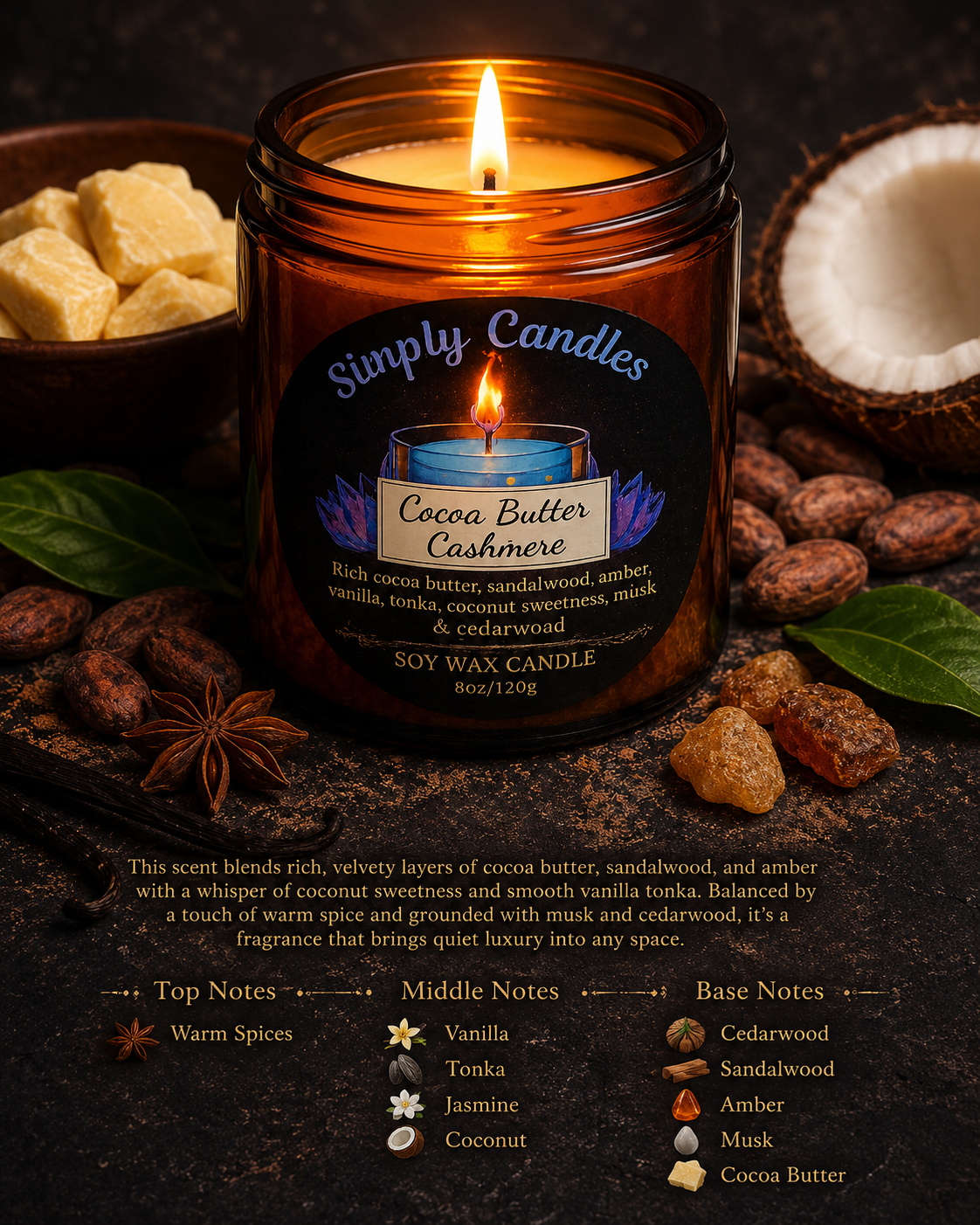 Cocoa Butter Cashmere Scented Candle