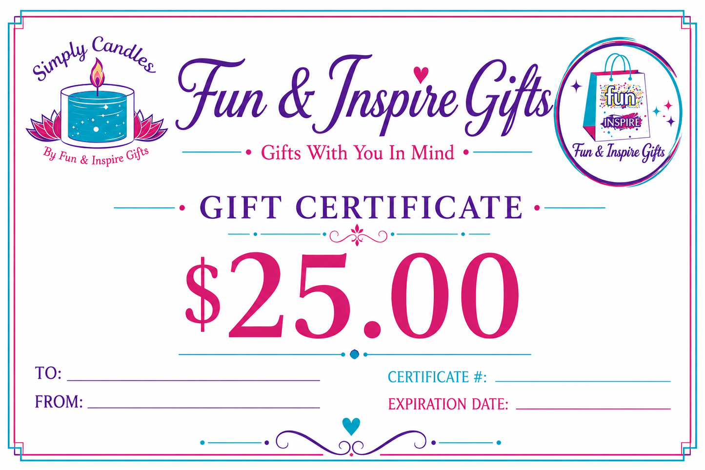 Fun and Inspire Gifts  Gift Card
