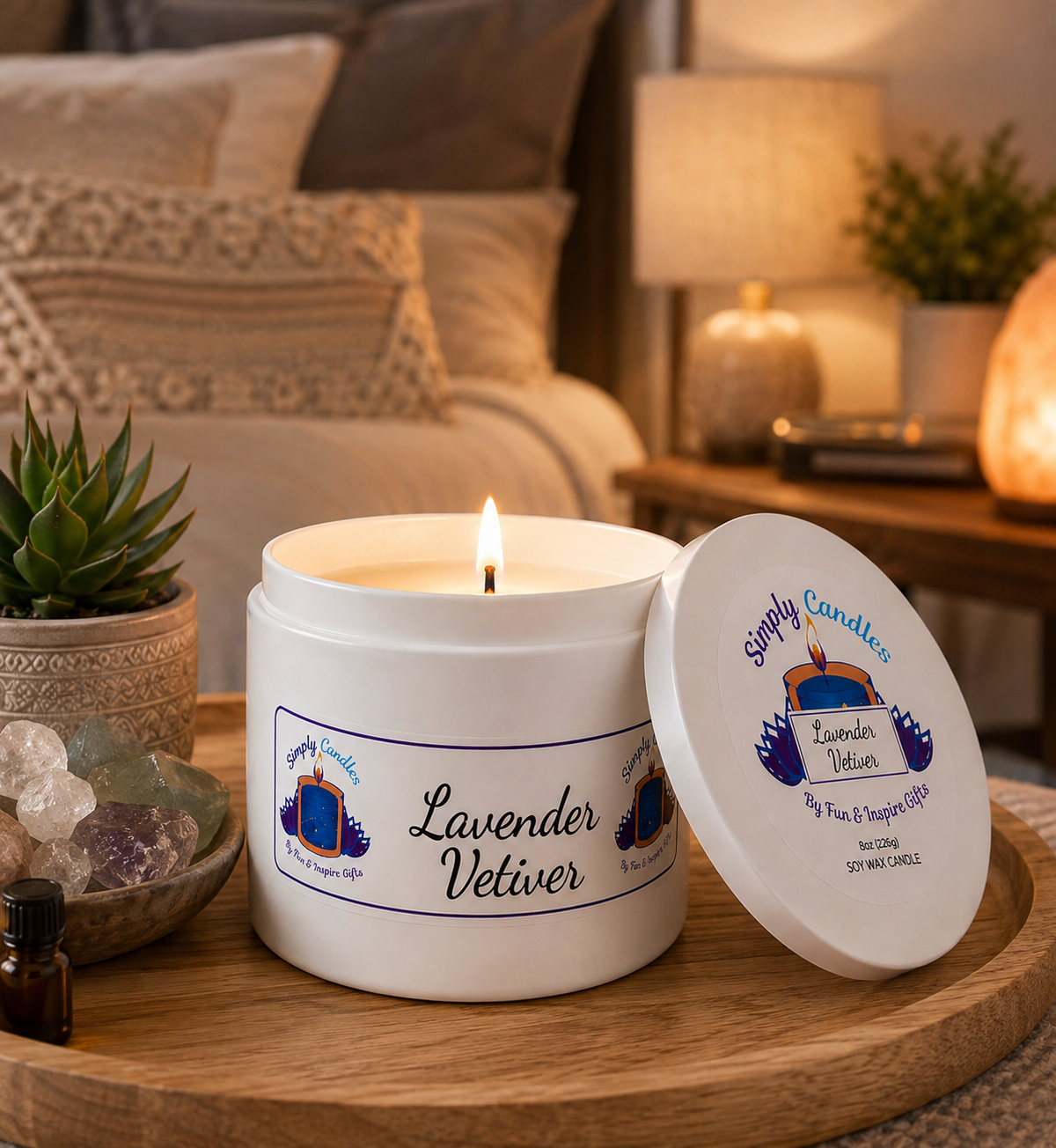 Lavender Vetiver Scented Candle