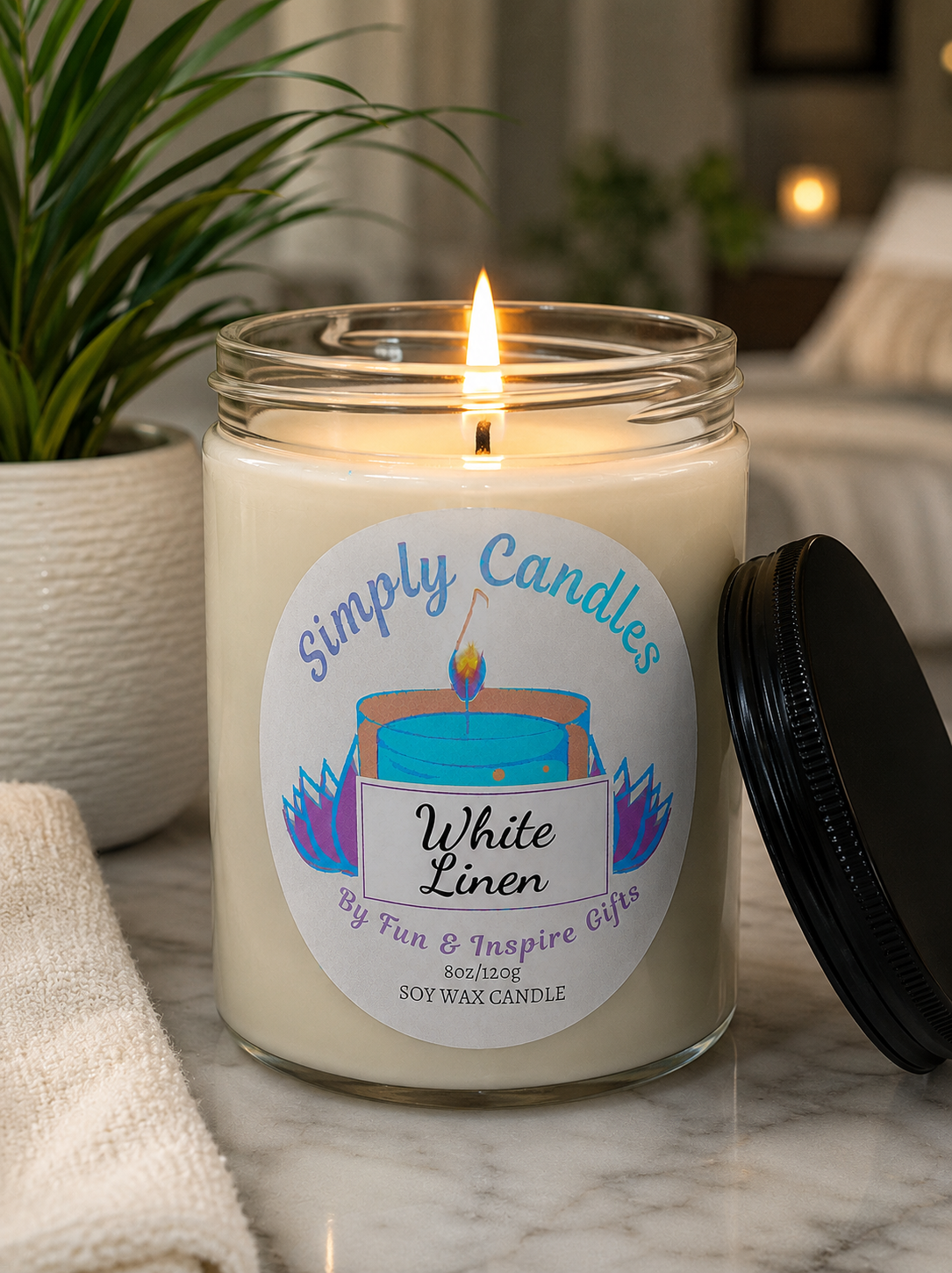 White Linen Scented Candle