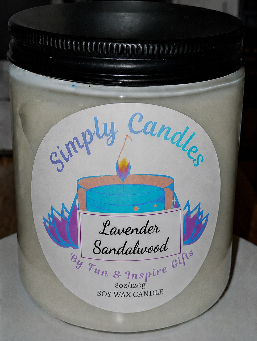 Lavender Sandalwood Scented Candle