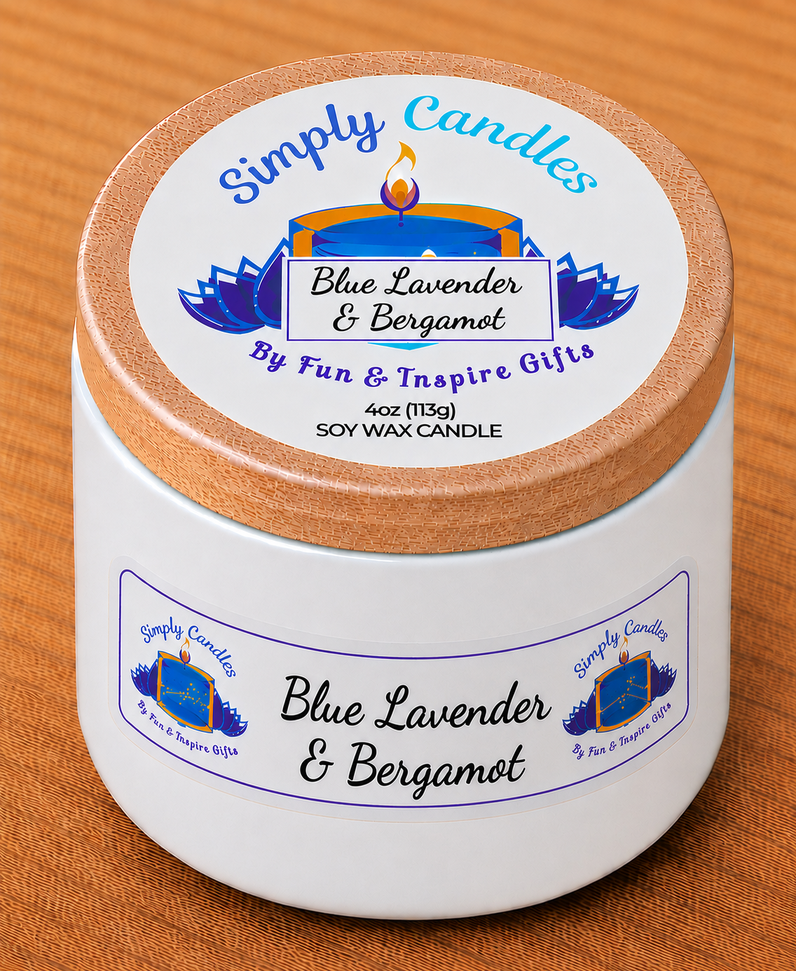 Blue Lavender & Bergamot Scented Candle