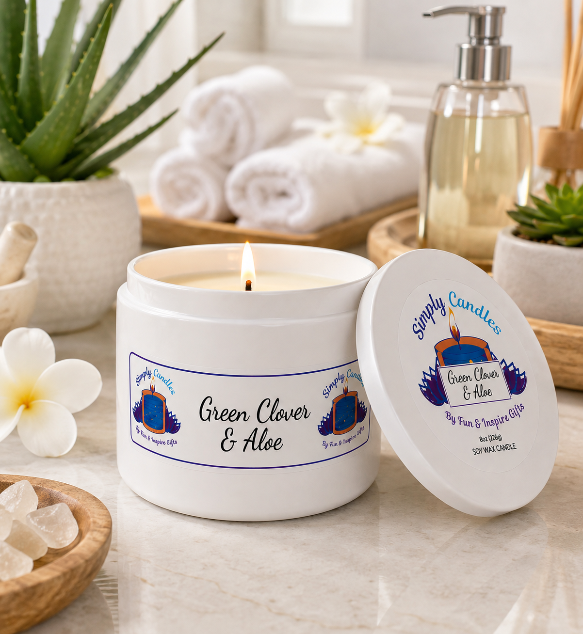 Green Clover and Aloe Scented Candle