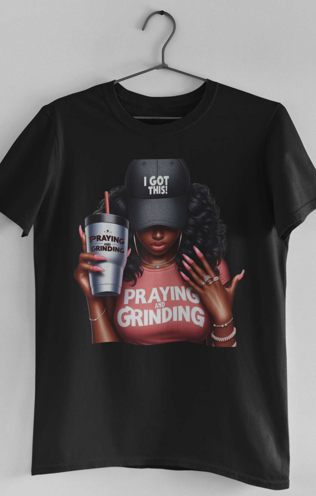 Praying and Grinding Ladies Tee