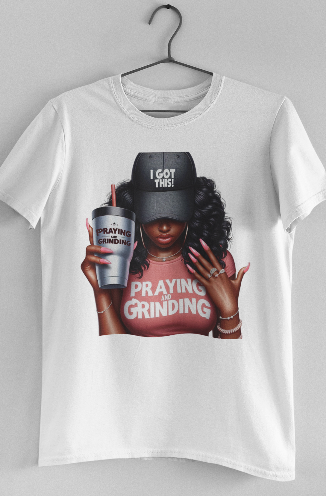 Praying and Grinding Ladies Tee