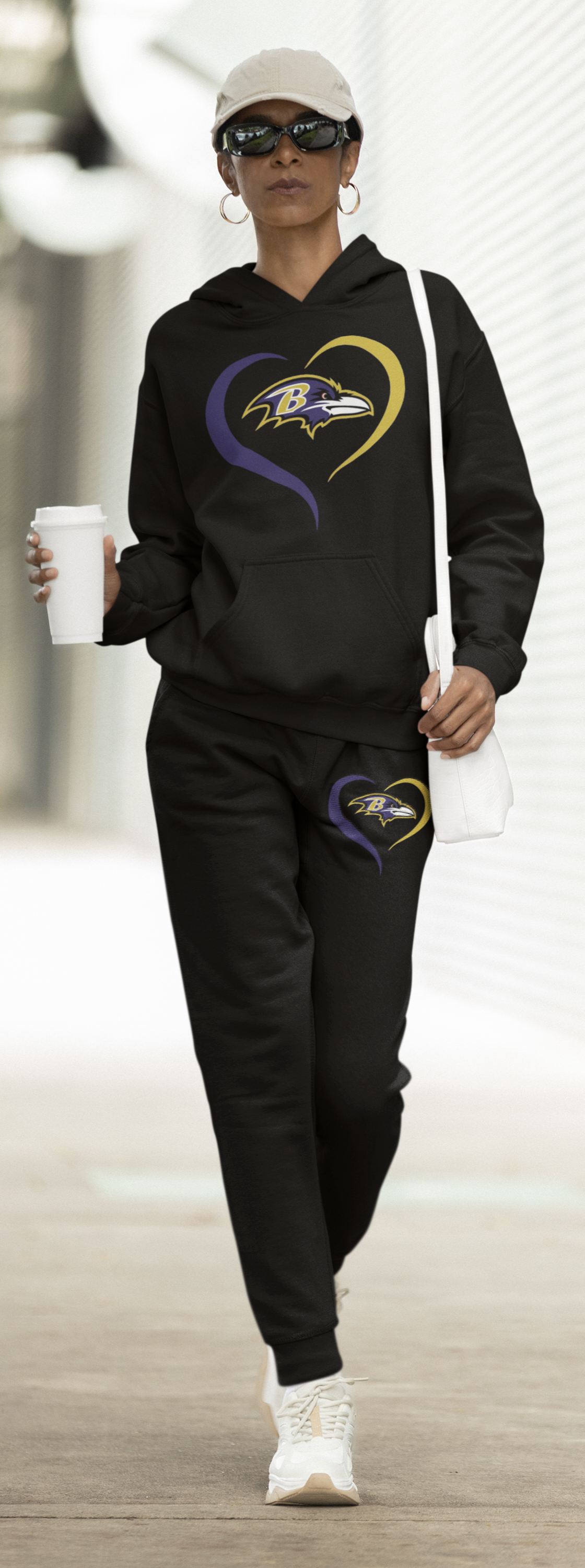 Ladies Raven Heart Hoodie Sweatsuit