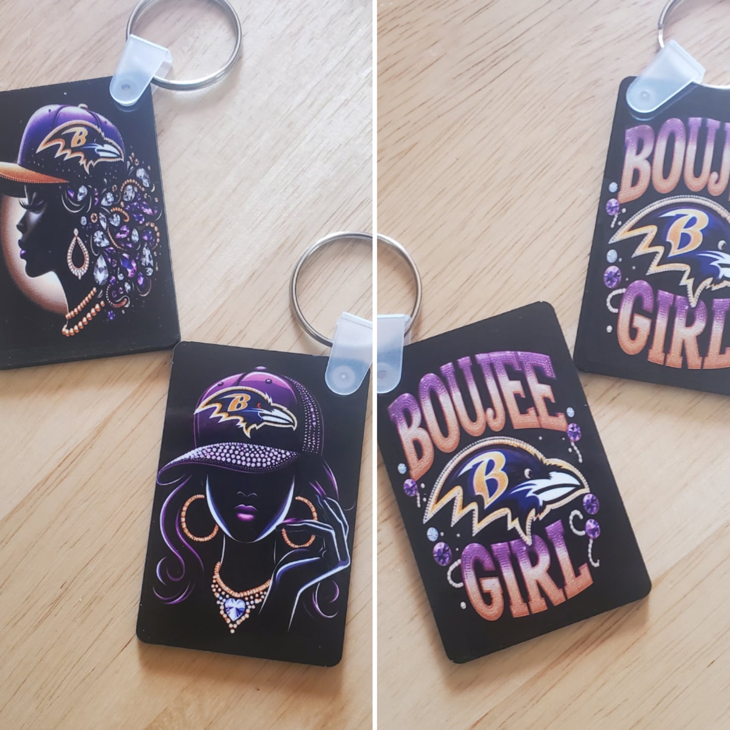 Boujee Ravens Woman Keychain